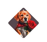 Phayah Lot de 4 désodorisants pour voiture senteur lavande motif chien de chevalier, carte carrée à suspendre, carte parfumée à suspendre, 4 pièces pour tiroirs d'armoire de voiture