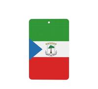 Phayah Lot de 4 désodorisants rectangulaires à suspendre pour voiture Motif drapeau de la Guinée équatoriale Parfum lavande