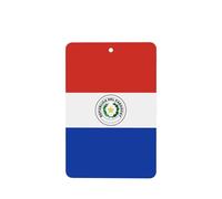 Phayah Lot de 4 désodorisants rectangulaires à suspendre pour voiture Motif drapeau du Paraguay Parfum lavande