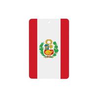 Phayah Lot de 4 désodorisants rectangulaires à suspendre pour voiture Motif drapeau du Pérou Parfum lavande