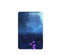Phayah Lot de 4 désodorisants rectangulaires à suspendre pour voiture Motif fleurs sauvages dans le champ de nuit Parfum lavande
