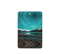 Phayah Lot de 4 désodorisants rectangulaires pour voiture Motif aurore boréale verte Parfum lavande