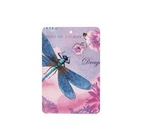 Phayah Lot de 4 désodorisants rectangulaires pour voiture, motif fleur rose et libellule bleue, tablettes d'aromathérapie à suspendre, parfum lavande