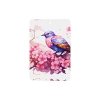 Phayah Lot de 4 désodorisants rectangulaires pour voiture, motif oiseau sur fleur de pêcher, comprimés d'aromathérapie à suspendre, parfum lavande