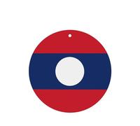 Phayah Lot de 4 désodorisants ronds pour voiture Motif drapeau du Laos Parfum lavande