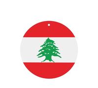 Phayah Lot de 4 désodorisants ronds pour voiture Motif drapeau du Liban Parfum lavande