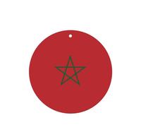 Phayah Lot de 4 désodorisants ronds pour voiture Motif drapeau du Maroc Parfum lavande