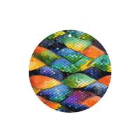 Phayah Lot de 4 désodorisants ronds pour voiture Motif écailles de poisson arc-en-ciel Parfum lavande