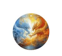 Phayah Lot de 4 désodorisants ronds pour voiture - Motif monstre de glace et de feu - Parfum lavande