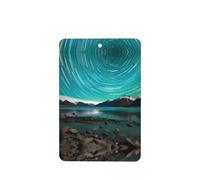Phayah Lot de 6 cartes de désodorisants rectangulaires pour voiture Motif aurore boréale verte Parfum lavande