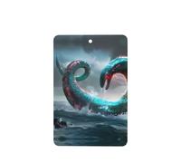 Phayah Lot de 6 cartes de désodorisants rectangulaires pour voiture Motif serpent géant dans la mer Parfum lavande