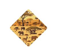 Phayah Lot de 6 désodorisants carrés à suspendre pour voiture Motif animaux de prairie africaine Parfum lavande