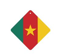 Phayah Lot de 6 désodorisants carrés à suspendre pour voiture Motif drapeau du Cameroun Parfum lavande