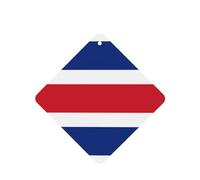 Phayah Lot de 6 désodorisants carrés à suspendre pour voiture Motif drapeau du Costa Rica Parfum lavande