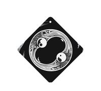 Phayah Lot de 6 désodorisants carrés à suspendre pour voiture Motif symbole Yin et Yang Parfum lavande