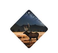 Phayah Lot de 6 désodorisants carrés à suspendre pour voiture, placard, tiroir, motif élan dans la prairie, lavande