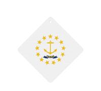 Phayah Lot de 6 désodorisants carrés pour voiture Motif drapeau de l'État du Rhode Island - Tablettes d'aromathérapie à suspendre - Parfum lavande