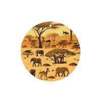 Phayah Lot de 6 désodorisants de voiture à motif d'animaux de prairie africaine, parfum lavande, forme ronde, à suspendre, carte parfumée à suspendre, pour voiture, placard, tiroir
