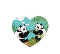 Phayah Lot de 6 désodorisants de voiture à suspendre avec deux grands pandas mignons - Parfum lavande - Longue durée - Carte parfumée en forme de cœur