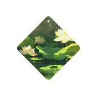 Phayah Lot de 6 désodorisants de voiture à suspendre - Motif grenouille sous feuille de lotus - Parfum lavande - Longue durée