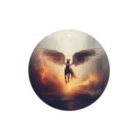 Phayah Lot de 6 désodorisants de voiture à suspendre Pegasus Flying Away Motif lavande Parfum longue durée Carte parfumée Forme ronde