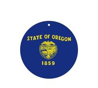 Phayah Lot de 6 désodorisants de voiture de forme ronde - Motif drapeau de l'Oregon - Tablettes d'aromathérapie à suspendre - Parfum lavande