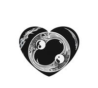 Phayah Lot de 6 désodorisants de voiture en forme de cœur à suspendre avec symbole Yin et Yang - Parfum lavande