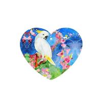 Phayah Lot de 6 désodorisants de voiture en forme de cœur à suspendre - Motif cacatoès et fleur - Parfum lavande - Pour voiture, placard, chaussures