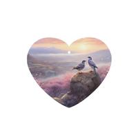 Phayah Lot de 6 désodorisants de voiture en forme de cœur à suspendre - Motif deux oiseaux sur un rocher - Parfum lavande - Pour voiture, placard, tiroir