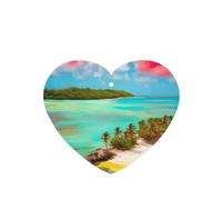 Phayah Lot de 6 désodorisants de voiture en forme de cœur à suspendre Motif paysage des Caraïbes Parfum lavande