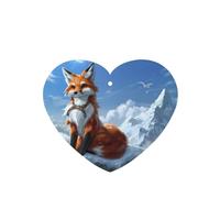 Phayah Lot de 6 désodorisants de voiture en forme de cœur avec motif renard jaune sur la montagne, parfum lavande, carte parfumée à suspendre, pour voitures, placards et tiroirs