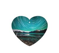 Phayah Lot de 6 désodorisants de voiture en forme de cœur - Motif aurore boréale verte - Tablettes d'aromathérapie à suspendre - Parfum lavande