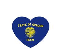 Phayah Lot de 6 désodorisants de voiture en forme de cœur - Motif drapeau de l'Oregon - Pour aromathérapie - Parfum lavande
