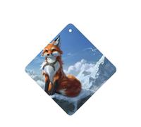Phayah Lot de 6 désodorisants de voiture en forme de renard jaune sur la montagne, parfum lavande, carte carrée à suspendre, pour placard, tiroir