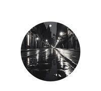 Phayah Lot de 6 désodorisants de voiture en forme ronde de parfum de lavande avec motif « Rainy Day In The Street »