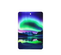 Phayah Lot de 6 désodorisants rectangulaires à suspendre pour voiture Motif Aurore dans le ciel nocturne Parfum lavande