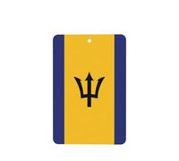 Phayah Lot de 6 désodorisants rectangulaires à suspendre pour voiture Motif drapeau de la Barbade Parfum lavande