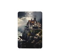Phayah Lot de 6 désodorisants rectangulaires pour voiture Motif ville antique au bord de la mer - Tablettes d'aromathérapie à suspendre - Parfum lavande