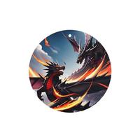 Phayah Lot de 6 désodorisants ronds à suspendre pour voiture Motif bataille de dragon Parfum lavande