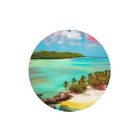 Phayah Lot de 6 désodorisants ronds à suspendre pour voiture Parfum lavande Motif paysage caraïbe