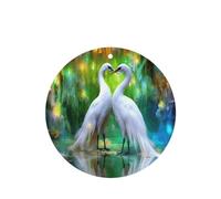 Phayah Lot de 6 désodorisants ronds à suspendre pour voiture, placard, tiroir, motif deux aigrettes lavande