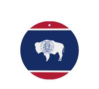 Phayah Lot de 6 désodorisants ronds pour voiture Motif drapeau de l'État du Wyoming Parfum lavande