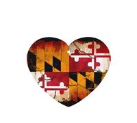 Phayah Lot de 6 désodorisants vintage en bois à motif drapeau du Maryland - Parfum lavande - En forme de cœur - À suspendre - Pour voiture, placard, tiroir