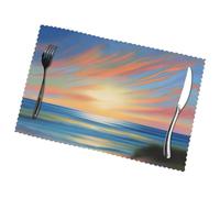 Phayah Lot de 6 sets de table motif brise du soir côtier 30,5 x 45,7 cm, pour fêtes de vacances, décorations de table de cuisine