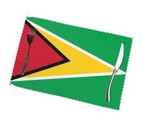 Phayah Lot de 6 sets de table résistants à la chaleur Motif drapeau de la Guyane 30,5 x 45,7 cm