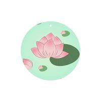 Phayah Lotus Flowers Waiting To Bloom Lot de 4 désodorisants pour voiture Parfum lavande Forme ronde à suspendre