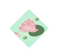Phayah Lotus Flowers Waiting To Bloom Lot de 6 désodorisants carrés pour voiture Parfum lavande