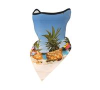 PHAYAH Lunettes de soleil ananas fruits sable impression plage cache-cou cache-cou, écharpe rafraîchissante au soleil, cagoule bandana pour homme et femme