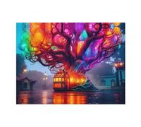 PHAYAH Magic Tree Cottage Couverture en flanelle douce et chaude pour toutes les saisons pour literie, canapé et voyage 127 x 101,6 cm