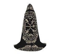 PHAYAH Magical Design Cape à capuche pour adulte Motif runes nordiques boussole pour bal masqué, cosplay, Halloween, sorcière, fête de Noël, taille M